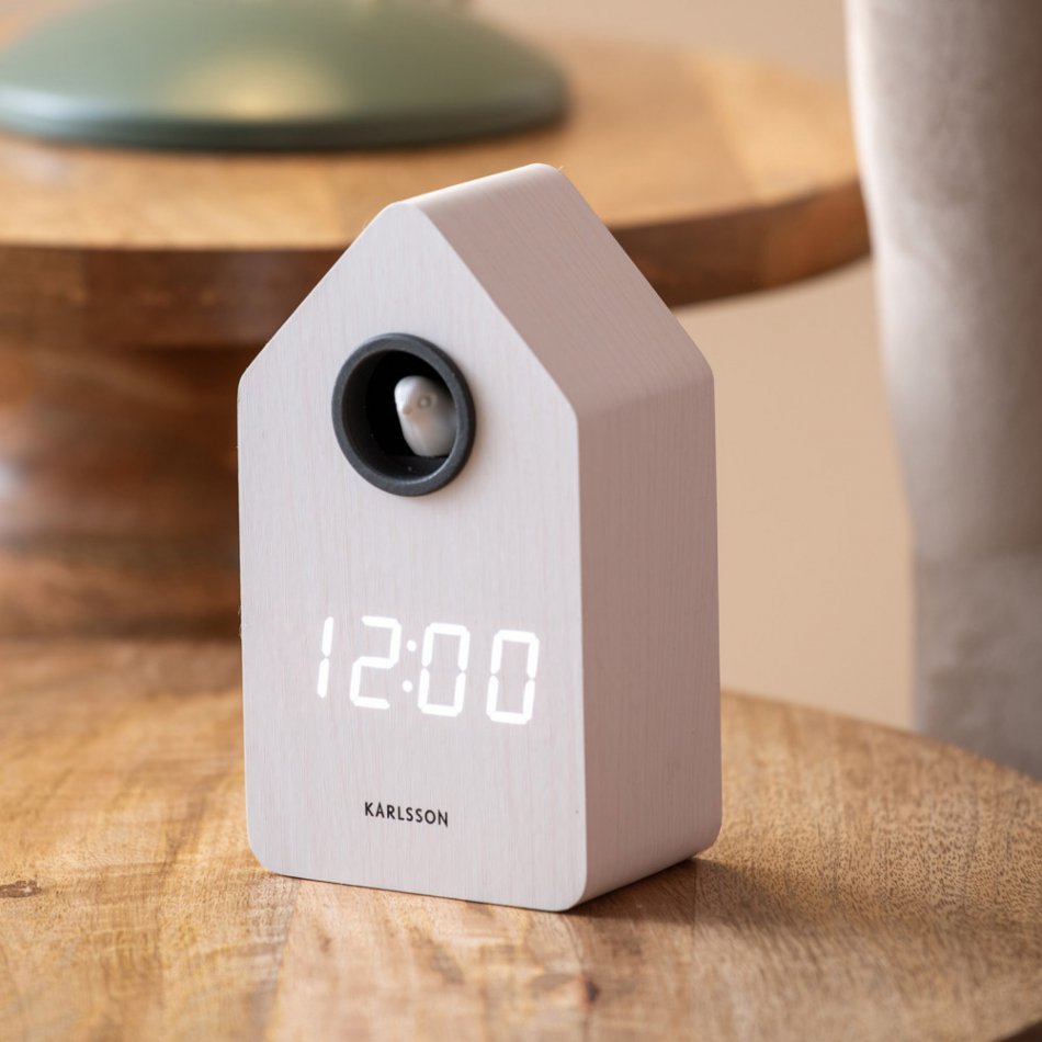 Alarm Clock Cuckoo Led White