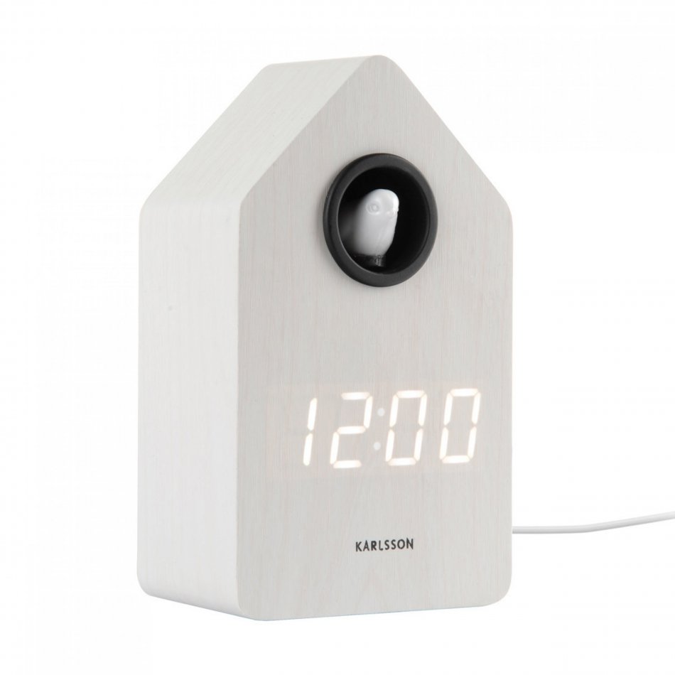 Alarm Clock Cuckoo Led White