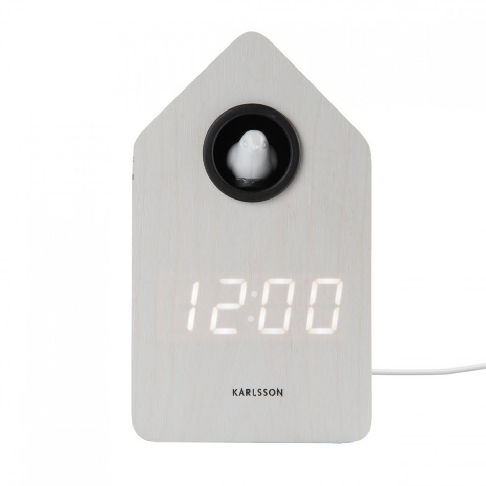 Alarm Clock Cuckoo Led White
